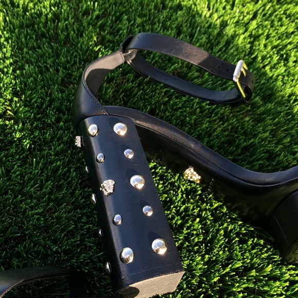 Versace Leather Double Platform Sandals - Picture 4 of 5